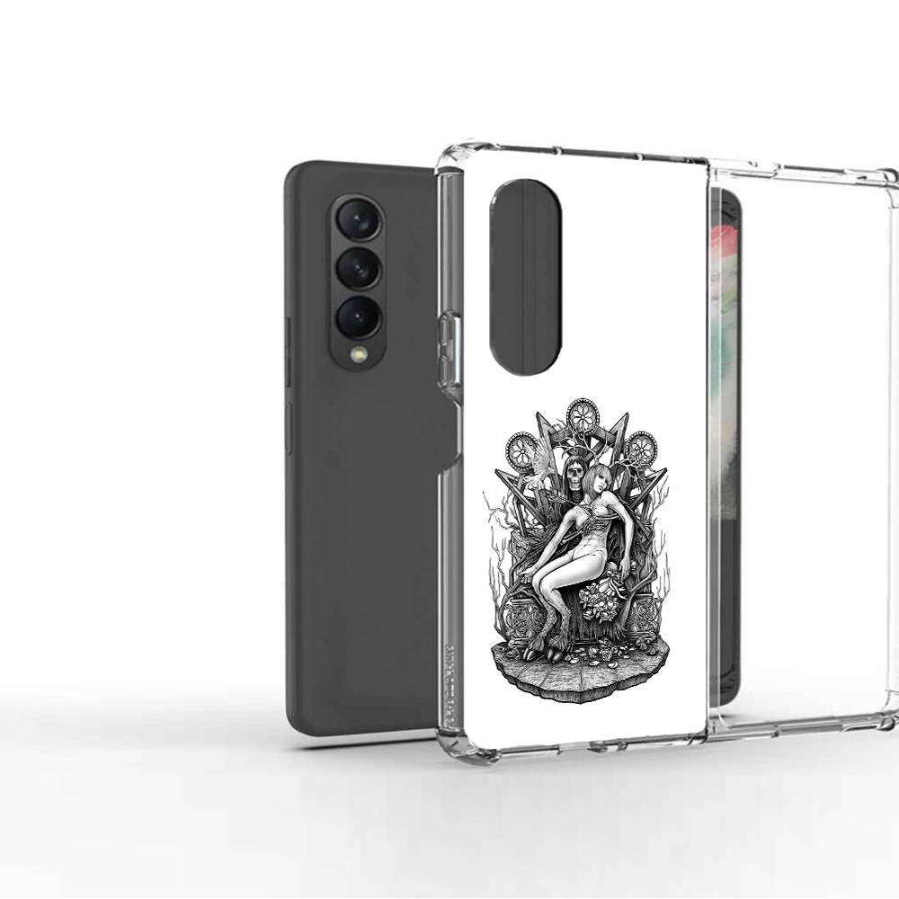 

Чехол MyPads Tocco для Samsung Galaxy Z Fold 3 девушка на троне, Прозрачный, Tocco