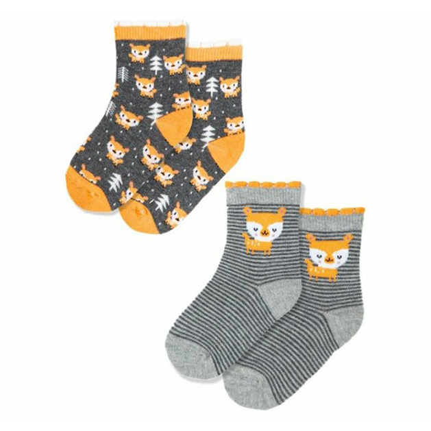 

Носки детские Prosto tak Сказочный лес хлопок серый меланж, охра р 10-12 2 пары, Серый;коричневый