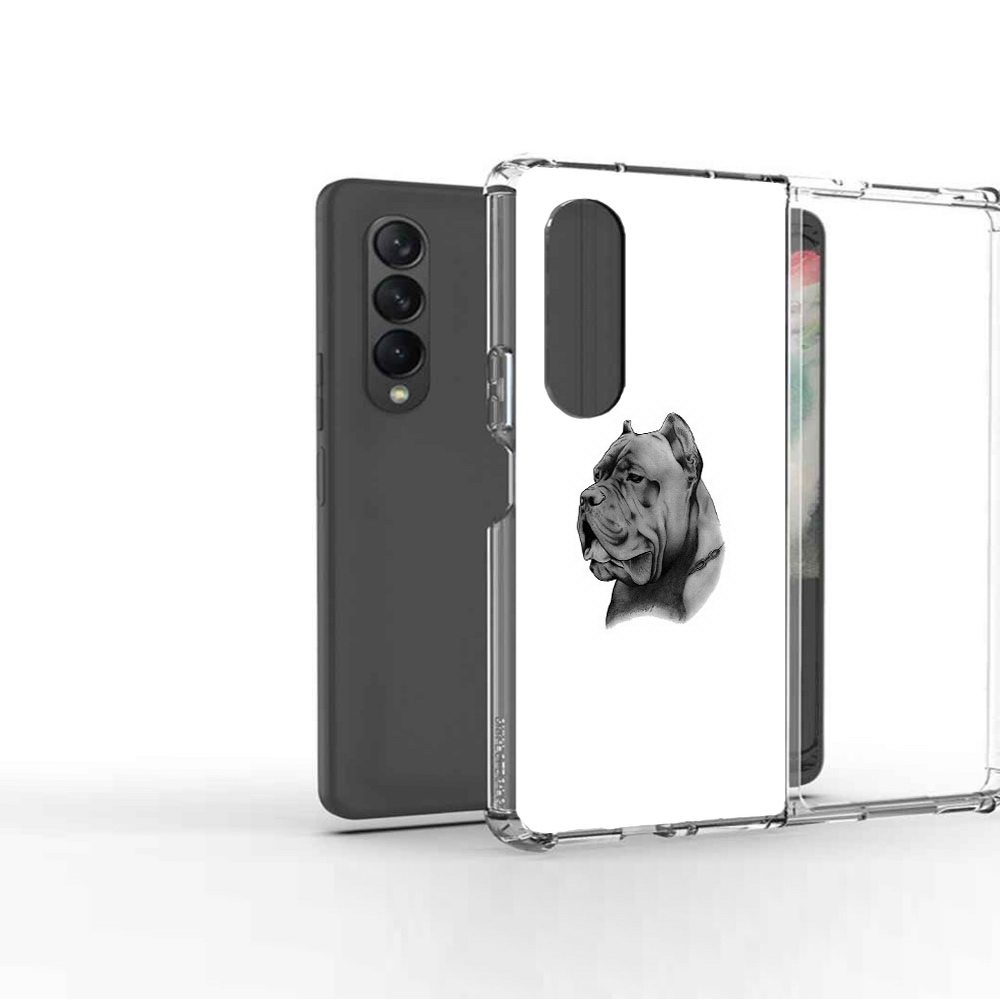 

Чехол MyPads Tocco для Samsung Galaxy Z Fold 3 грозный бульдог, Прозрачный, Tocco