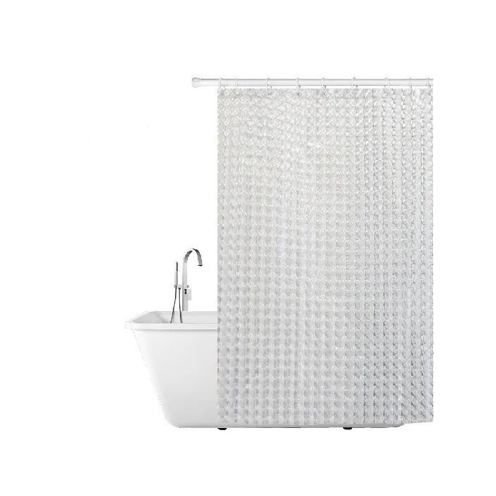 фото Штора для ванной с 3d эффектом/ водонепроницаемый/180х180 см/цвет белый nobrand
