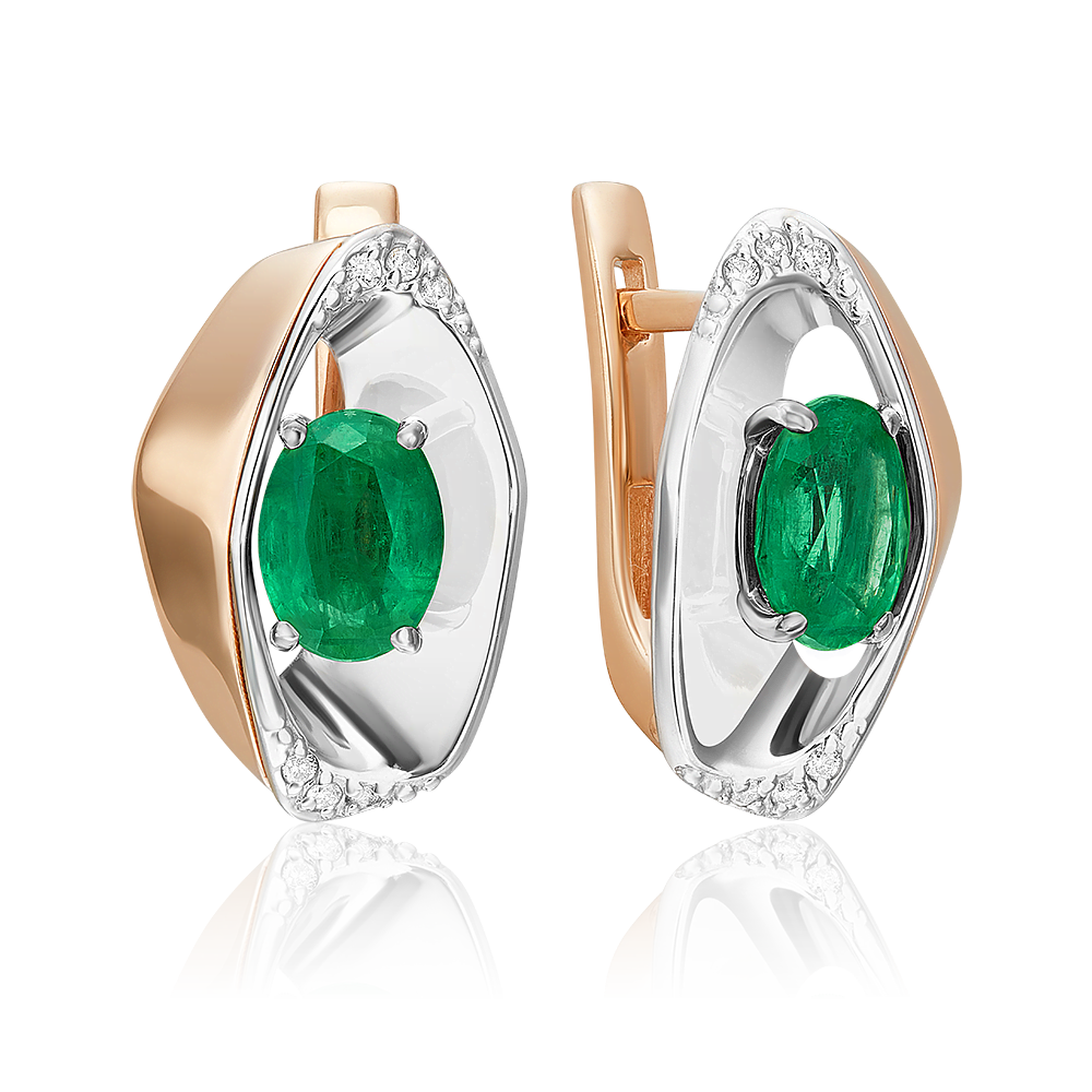 

Серьги из золота PLATINA jewelry 02-5225-00, изумруд/бриллиант, 02-5225-00