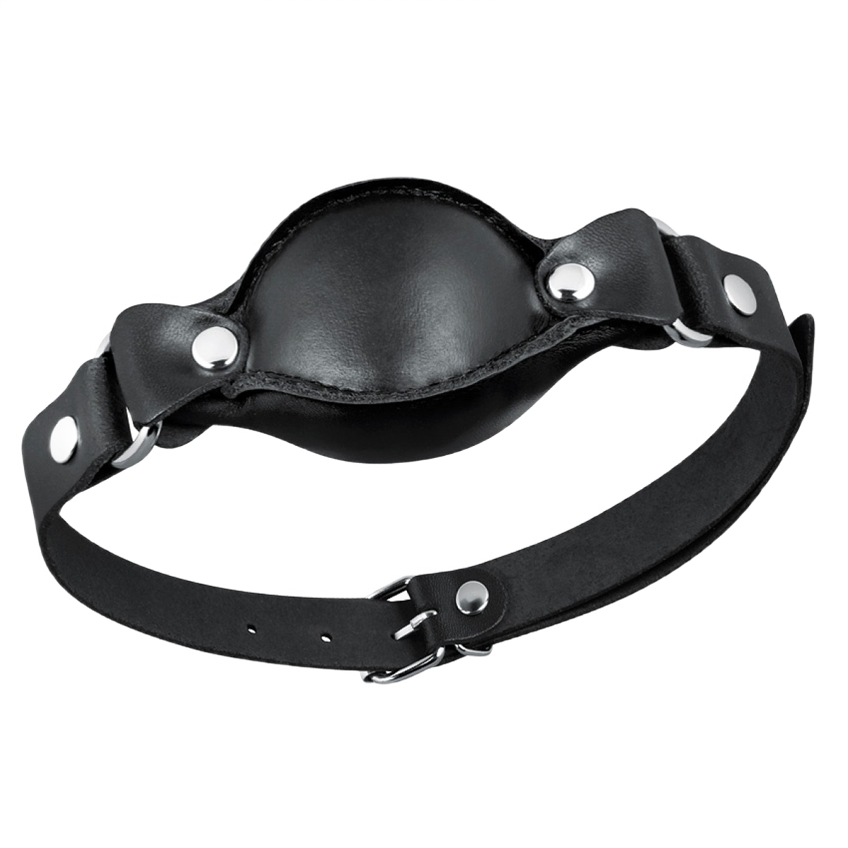 Кляп Notabu BDSM Real Leather кожаный, мягкий, черный