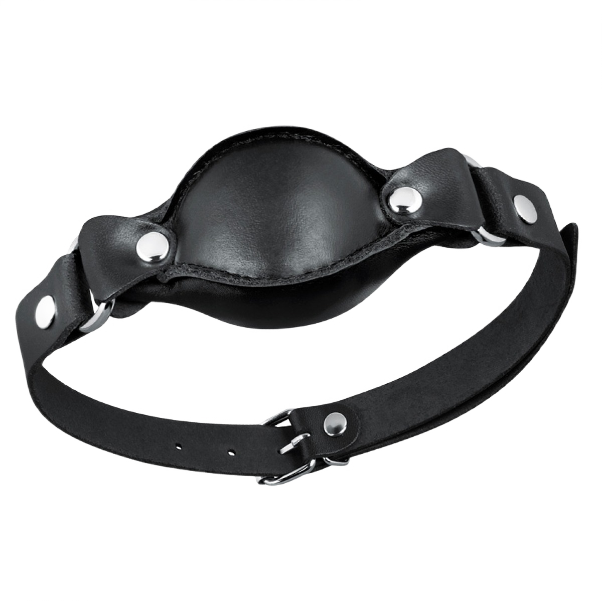 фото Кляп notabu bdsm real leather кожаный, мягкий, черный