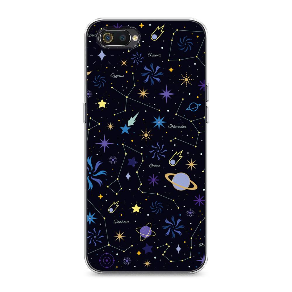 

Чехол на Realme C2 "Цветной космос", Желтый, 251150-2