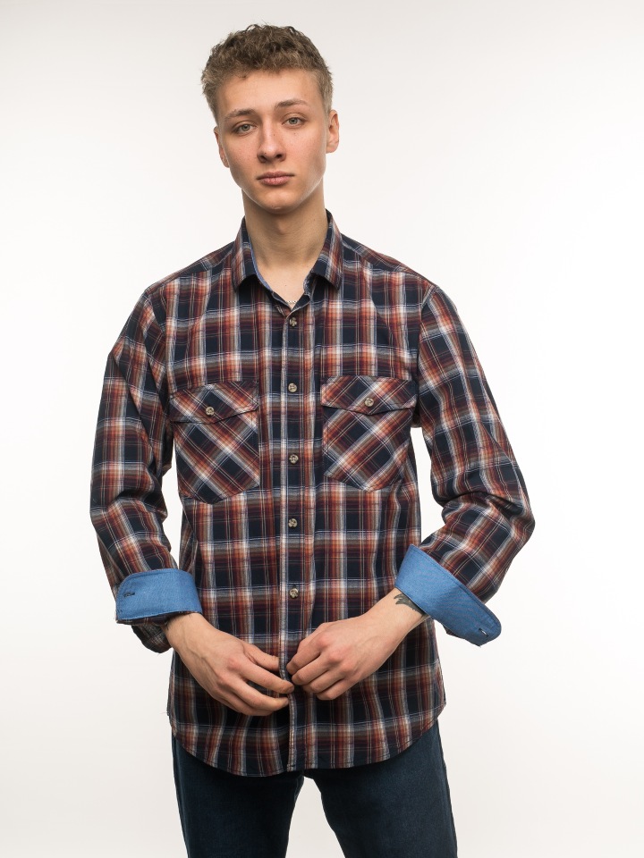 фото Рубашка мужская stronger mg-32-213 белая; синяя; бордовая 4xl