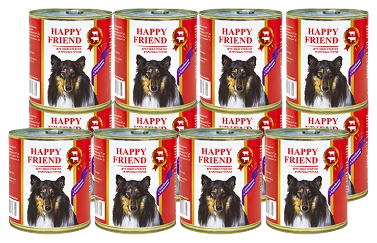 

Консервы для собак Happy Friend с говядиной и бараниной, 750 г