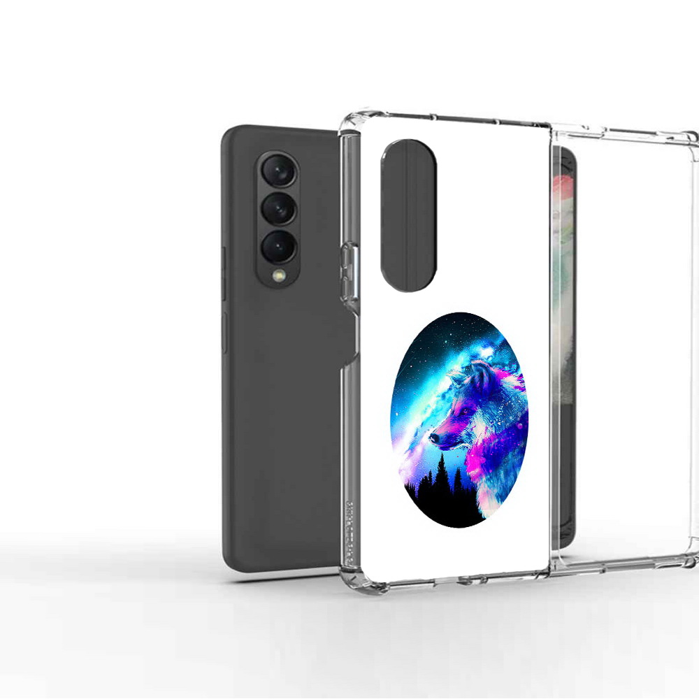 

Чехол MyPads Tocco для Samsung Galaxy Z Fold 3 голубой волк, Прозрачный, Tocco