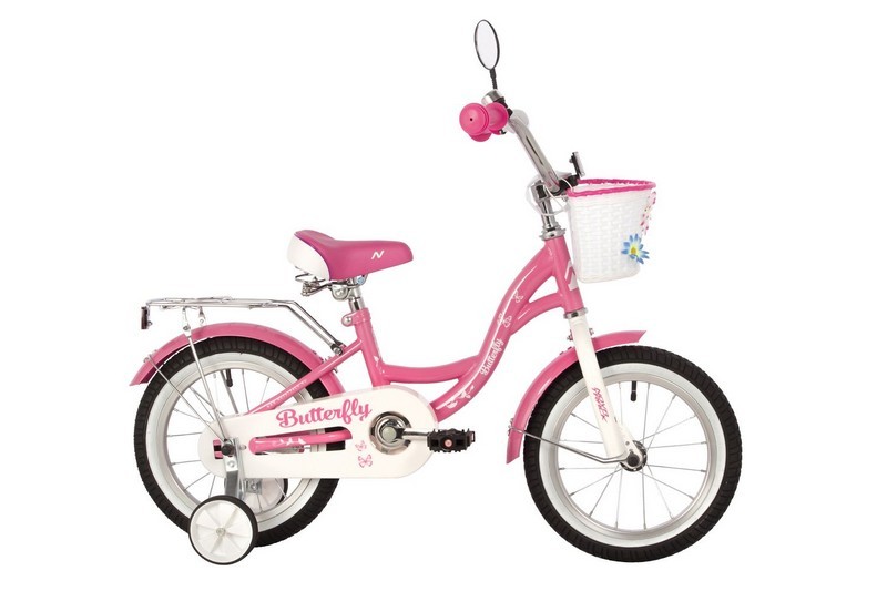 

Велосипед Novatrack Butterfly 16" (2023) бело-розовый