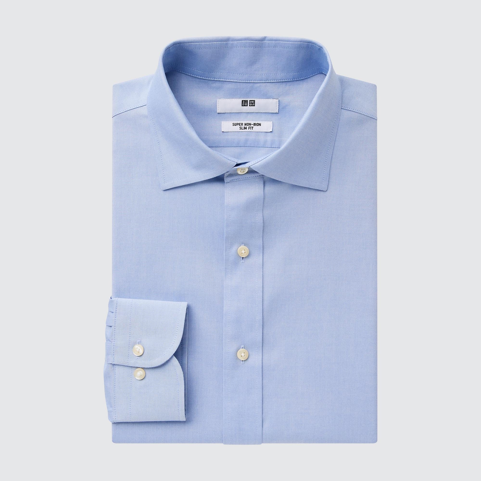 Рубашка мужская UNIQLO 453096COL60 синяя L (доставка из-за рубежа)