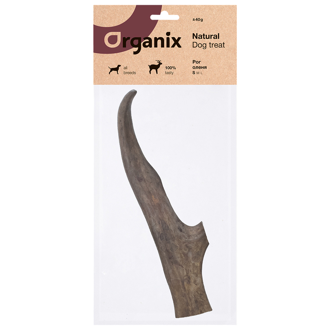 Лакомство для собак Organix Премиум рог оленя, размер S