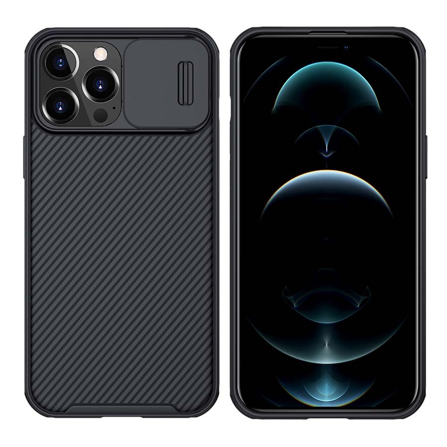 фото Чехол для iphone 13 pro с защитой камеры nillkin camshield case - черный