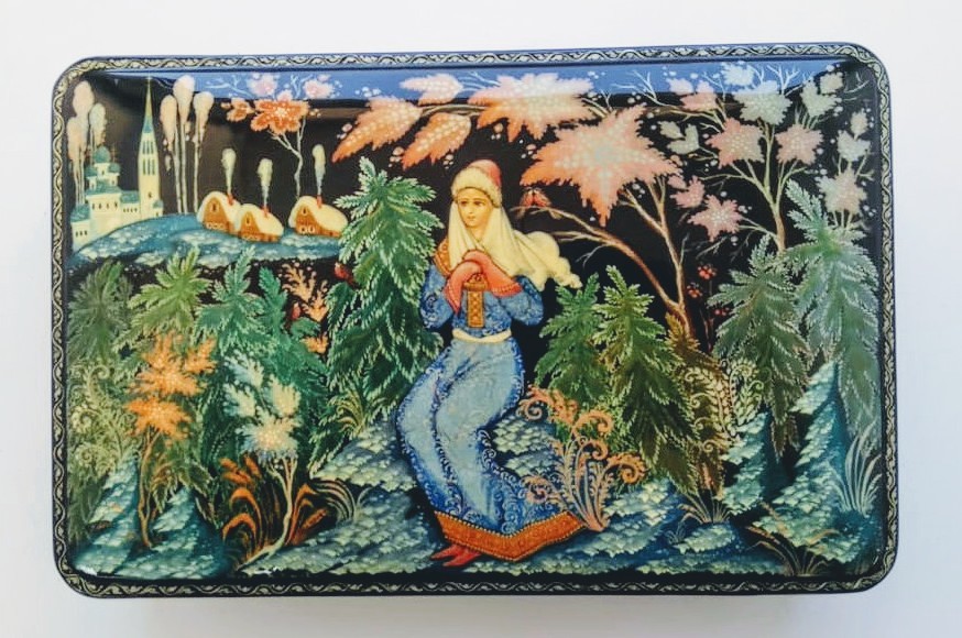 

Шкатулка с росписью Палех "Снегурочка", Разноцветный