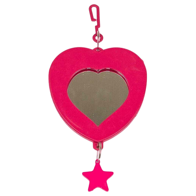 Игрушка для птиц Yami-Yami Сердце зеркало с подвесом рубиновое, 15см