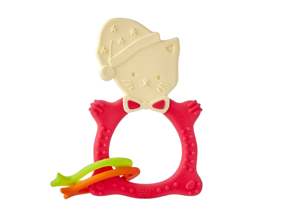 Универсальный прорезыватель ROXY-KIDS MEOW TEETHER коралловый