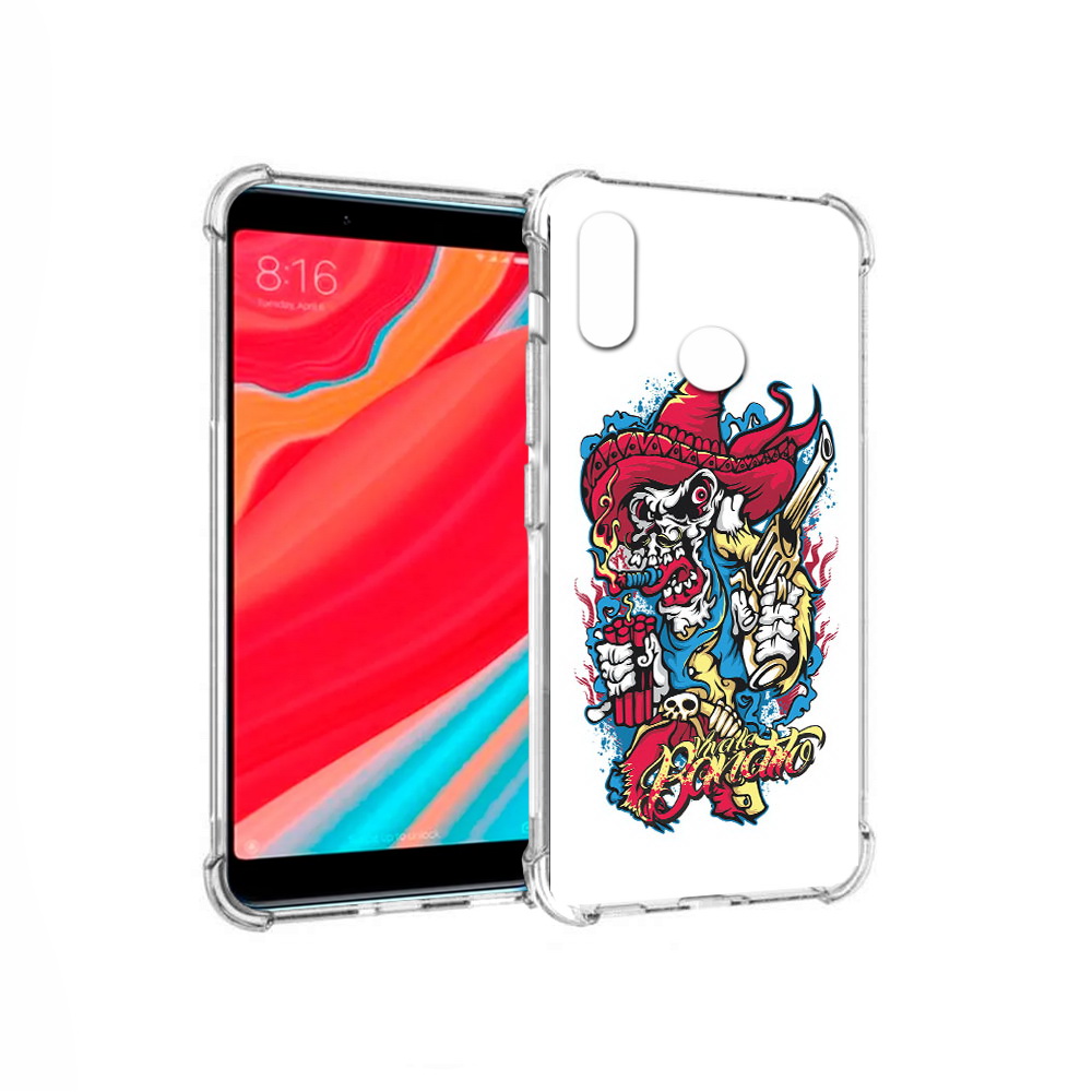 

Чехол MyPads Tocco для Xiaomi Mi Mix 2S нарисованный скелет с писталетом, Прозрачный, Tocco