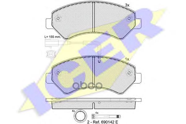 Колодки Торм. Диск. Jumper Ducato Boxer 3.0 Hdi 160 Icer 141836