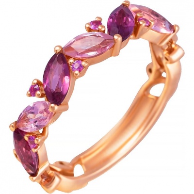 

Кольцо из красного золота с сапфиром р. 17,5 Джей Ви RG-32877_KO_PS_RH_TU_PINK, RG-32877_KO_PS_RH_TU_PINK