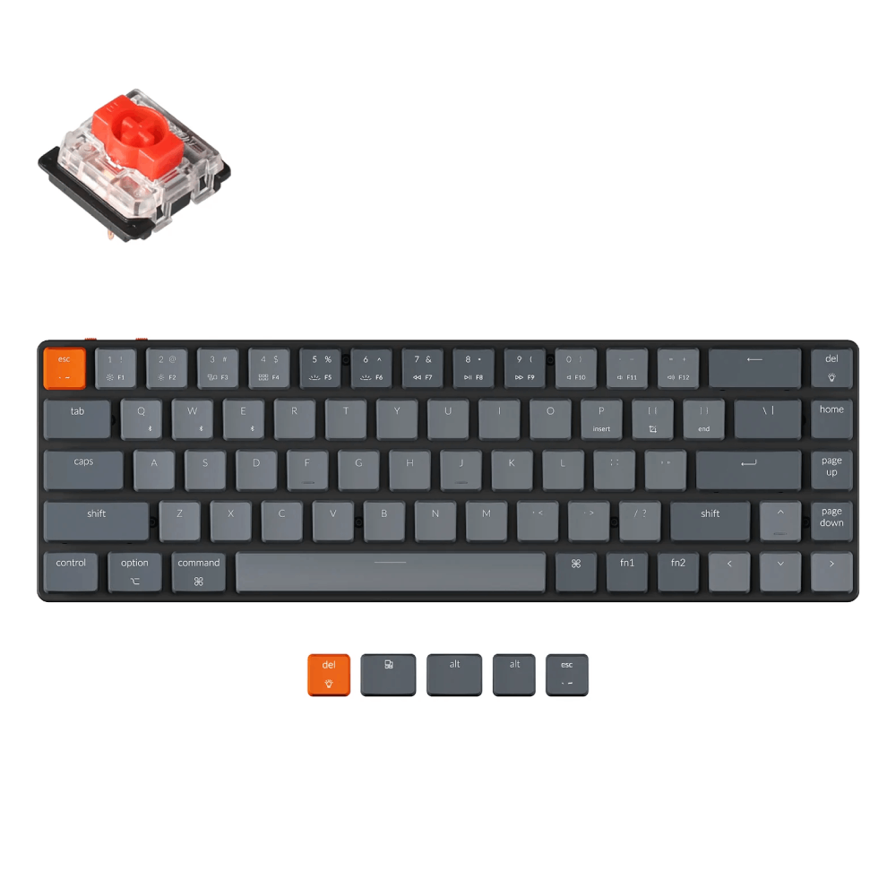 фото Проводная/беспроводная игровая клавиатура keychron grey серый (k7e1)