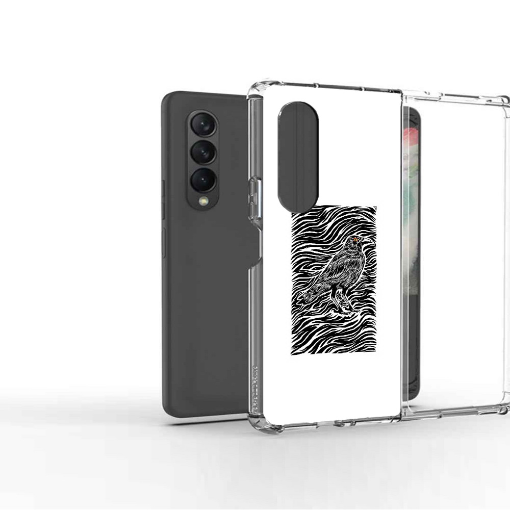 

Чехол MyPads Tocco для Samsung Galaxy Z Fold 3 ворон в абстракции, Прозрачный, Tocco