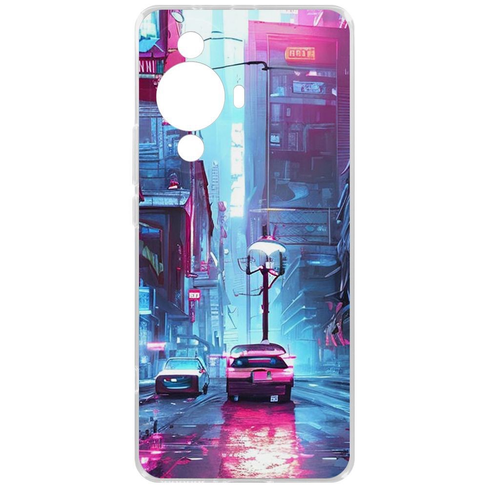 

Чехол-накладка Krutoff Clear Case Киберпанк Улица для Huawei Nova 11 Pro, Прозрачный