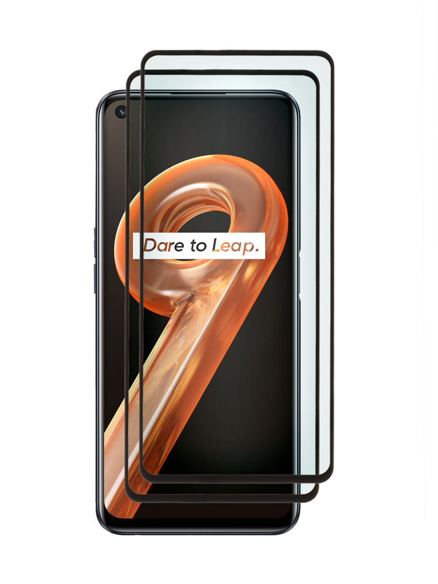 Защитное стекло 2 шт Realme 9i полноэкранное, с рамкой Премиальное