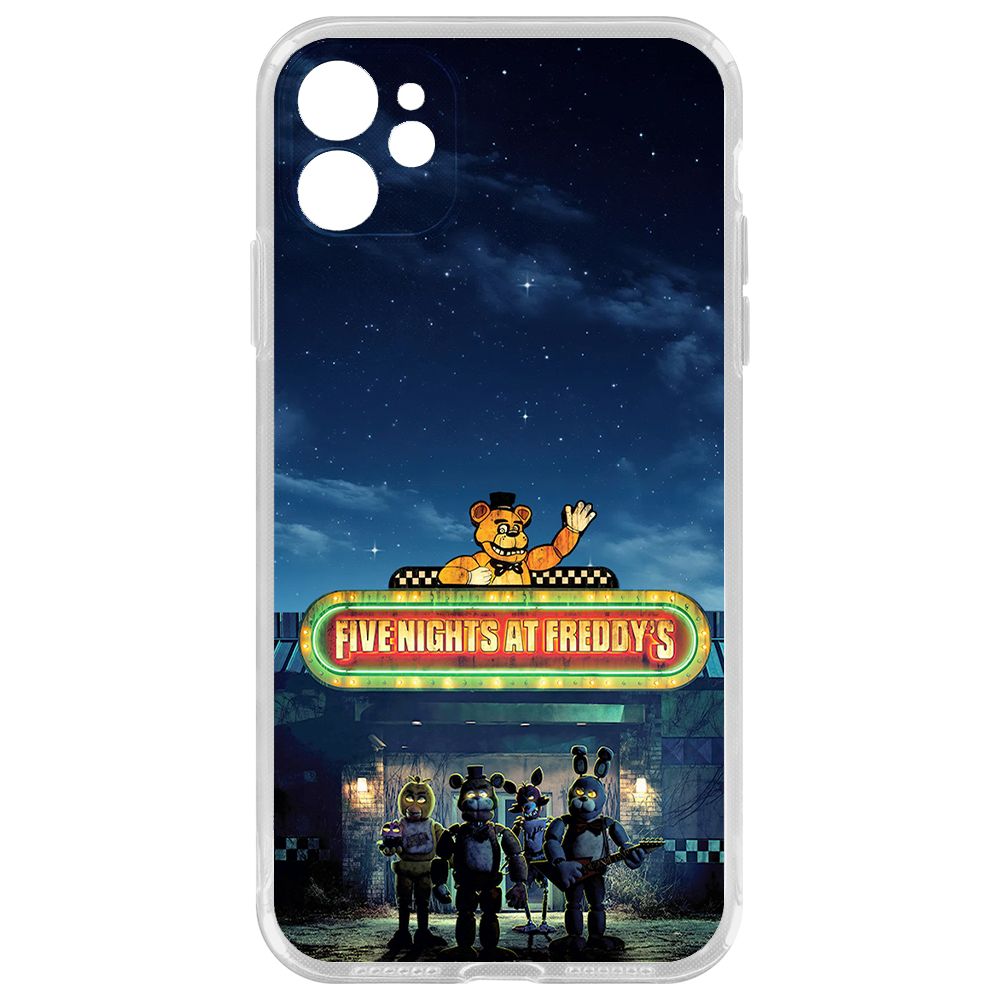 

Чехол-накладка Krutoff Clear Case ФНАФ - Банда вместе для iPhone 11 с защитой камеры, Прозрачный