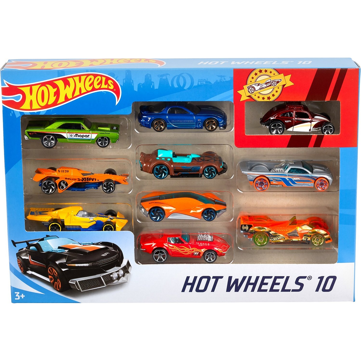 

Набор машин Hot Wheels подарочный 10 шт в ассортименте, Разноцветный