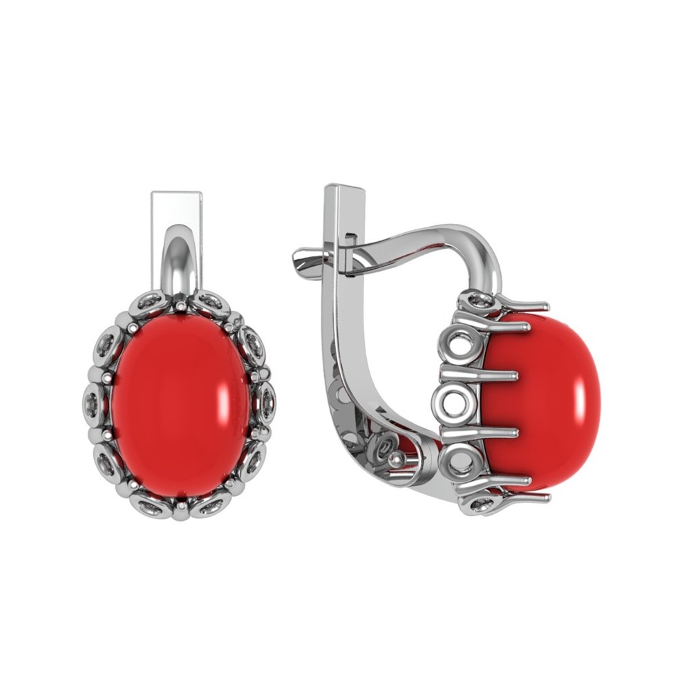 

Серьги из серебра ПРИВОЛЖСКИЙ ЮВЕЛИР 301719-KR26, коралл, 301719-KR26
