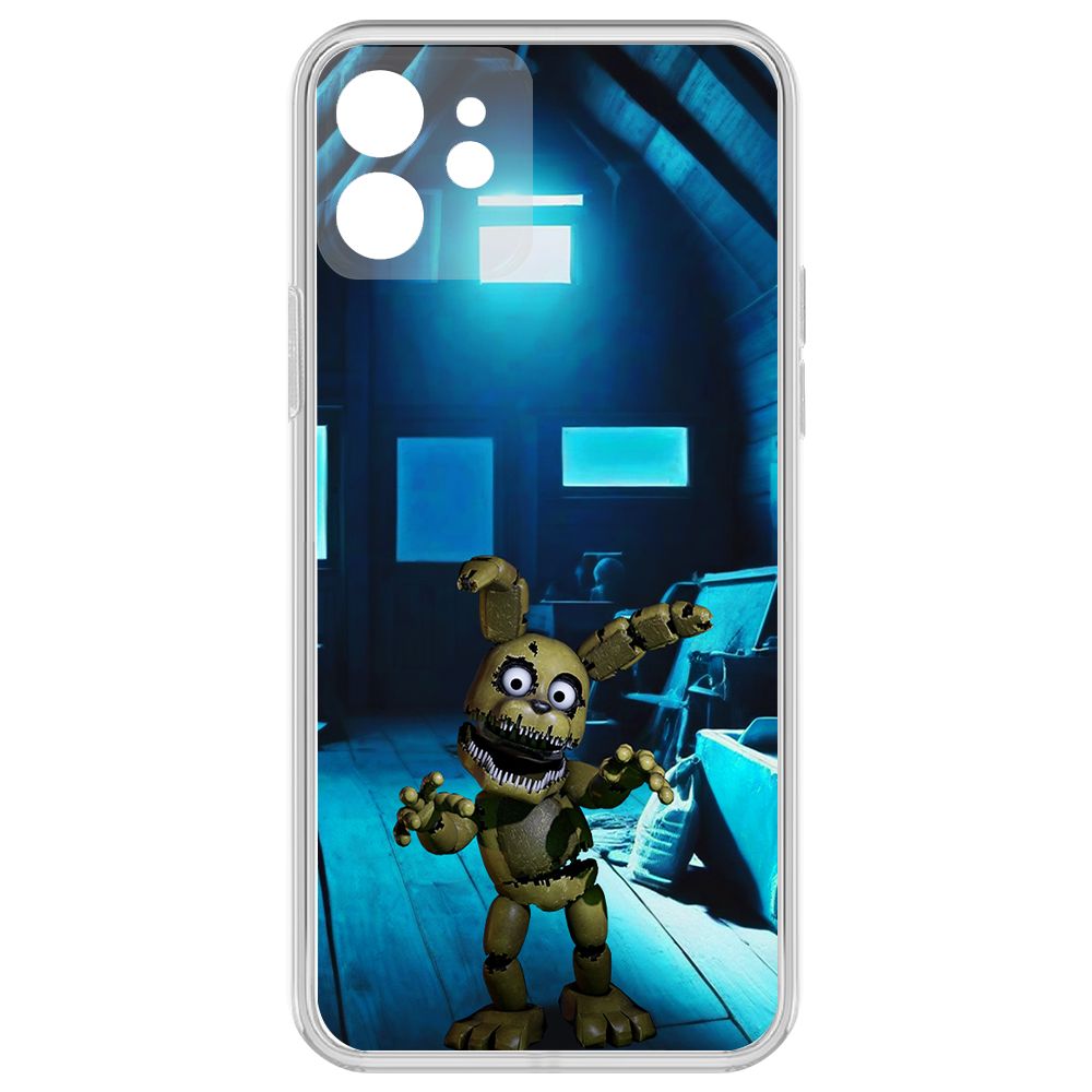 

Чехол-накладка Krutoff Clear Case ФНАФ - Плюштрап для iPhone 12 с защитой камеры, Прозрачный
