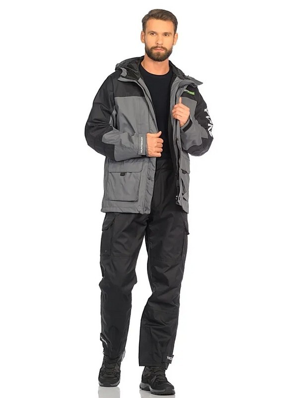 

Костюм демисезонный Huntsman Юкон Серый/Черный Breathable 52-54/170-176)