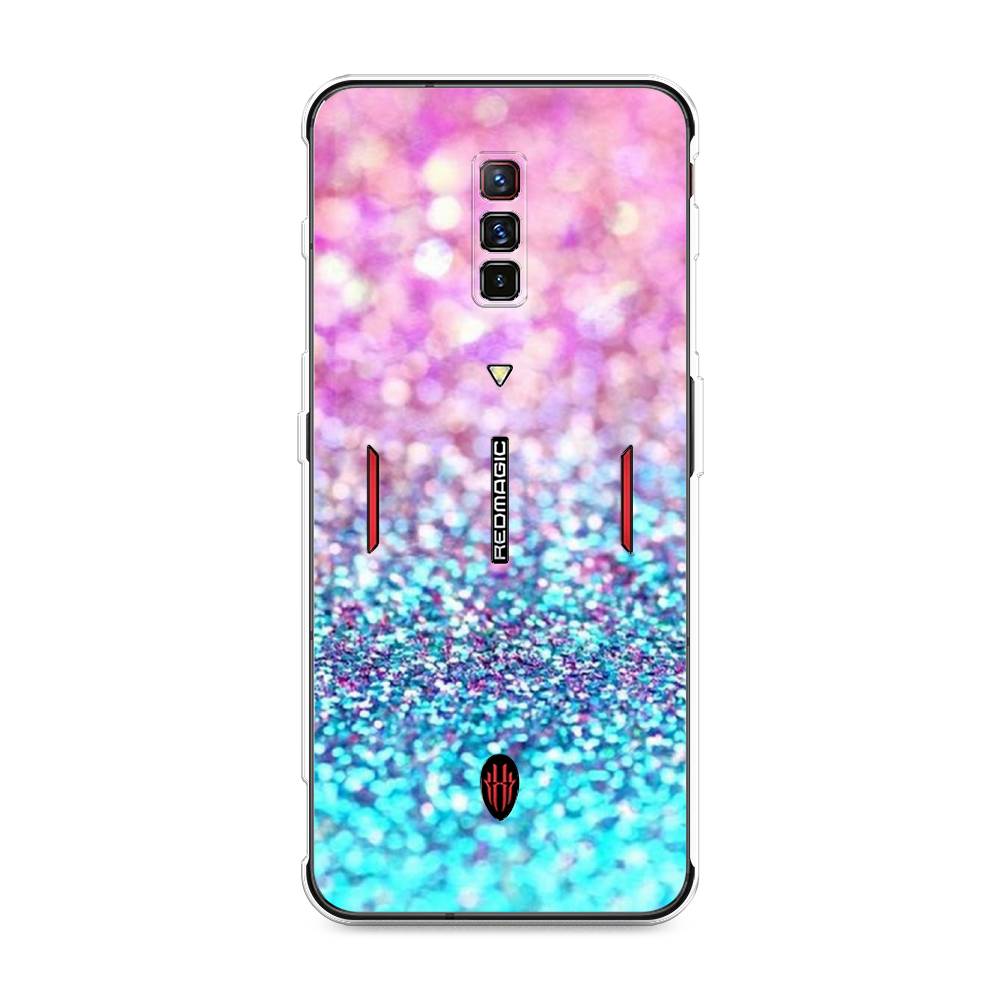 

Силиконовый чехол "Розово-голубые глиттеры рисунок" на ZTE Nubia Red Magic 6