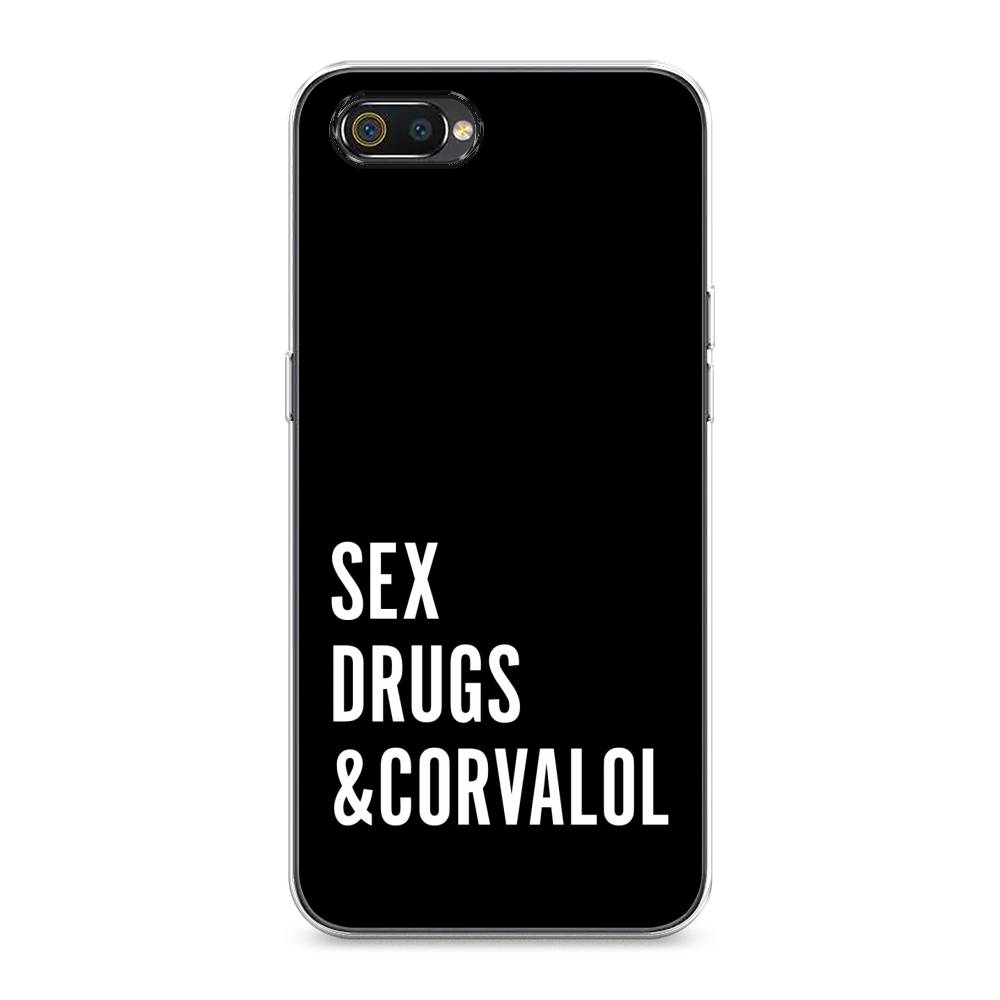 

Чехол на Realme C2 "Corvalol", Черный;серый;белый, 251150-6