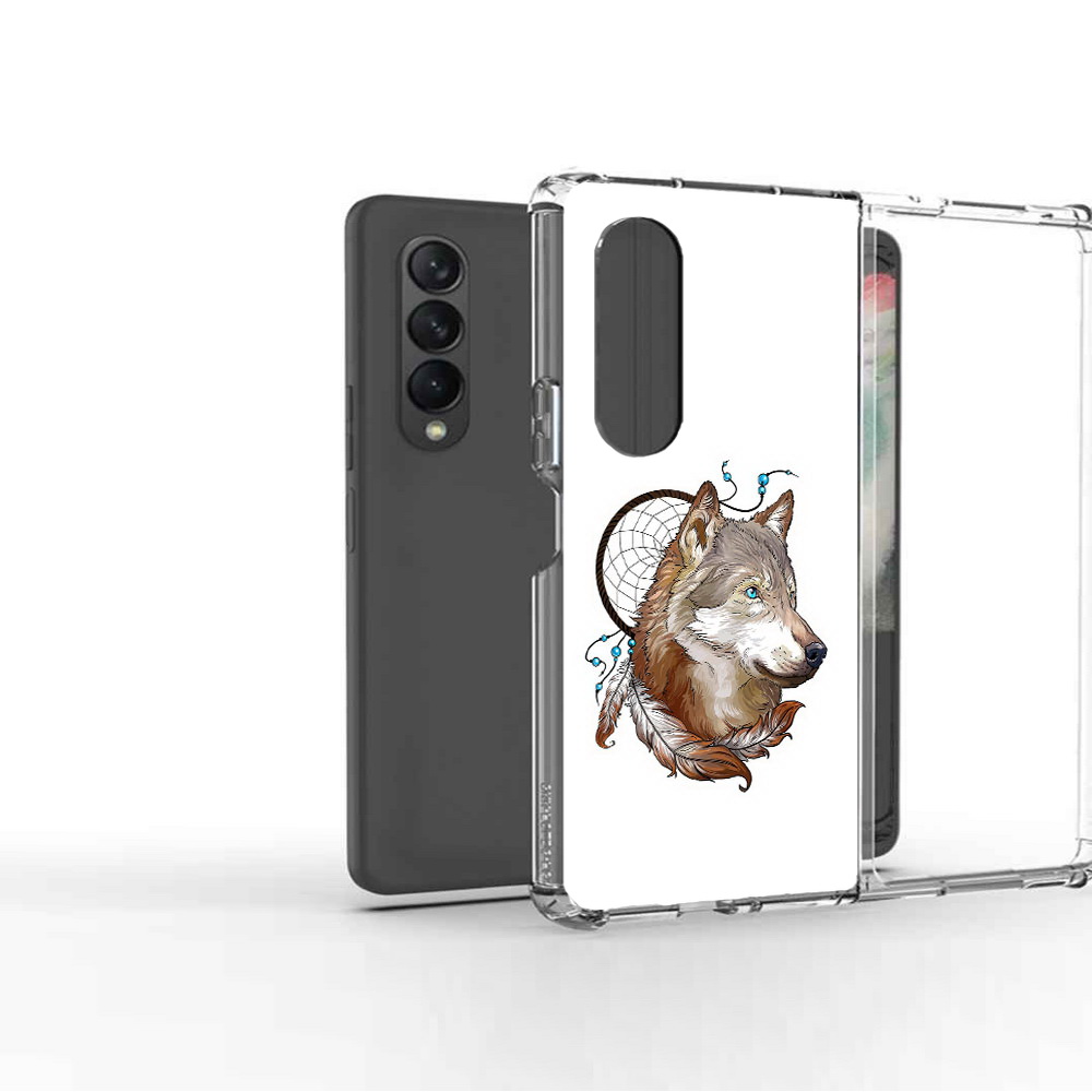 

Чехол MyPads Tocco для Samsung Galaxy Z Fold 3 волк и ловец снов, Прозрачный, Tocco