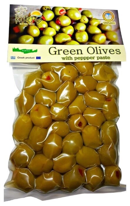 Оливки зеленые фаршированные Kurtes, 250 г