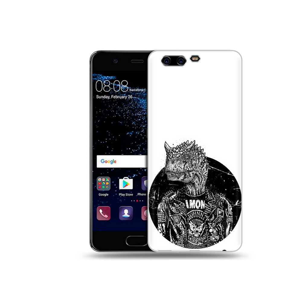 

Чехол MyPads Tocco для Huawei P10 Plus динозавр в куртке (PT60941.40.328), Прозрачный, Tocco