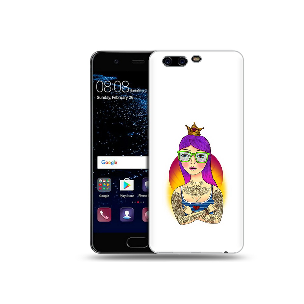 

Чехол MyPads Tocco для Huawei P10 Plus девушка в татуировках с короной (PT60941.40.305), Прозрачный, Tocco