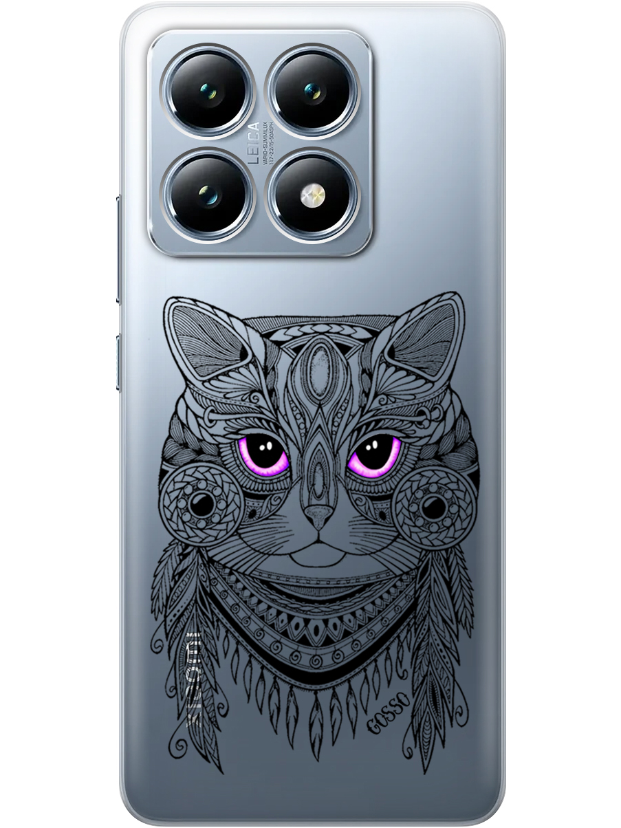 

Силиконовый чехол на Xiaomi 14T с принтом "Розовоглазая кошка" прозрачный, Прозрачный;фиолетовый;черный, 785978412