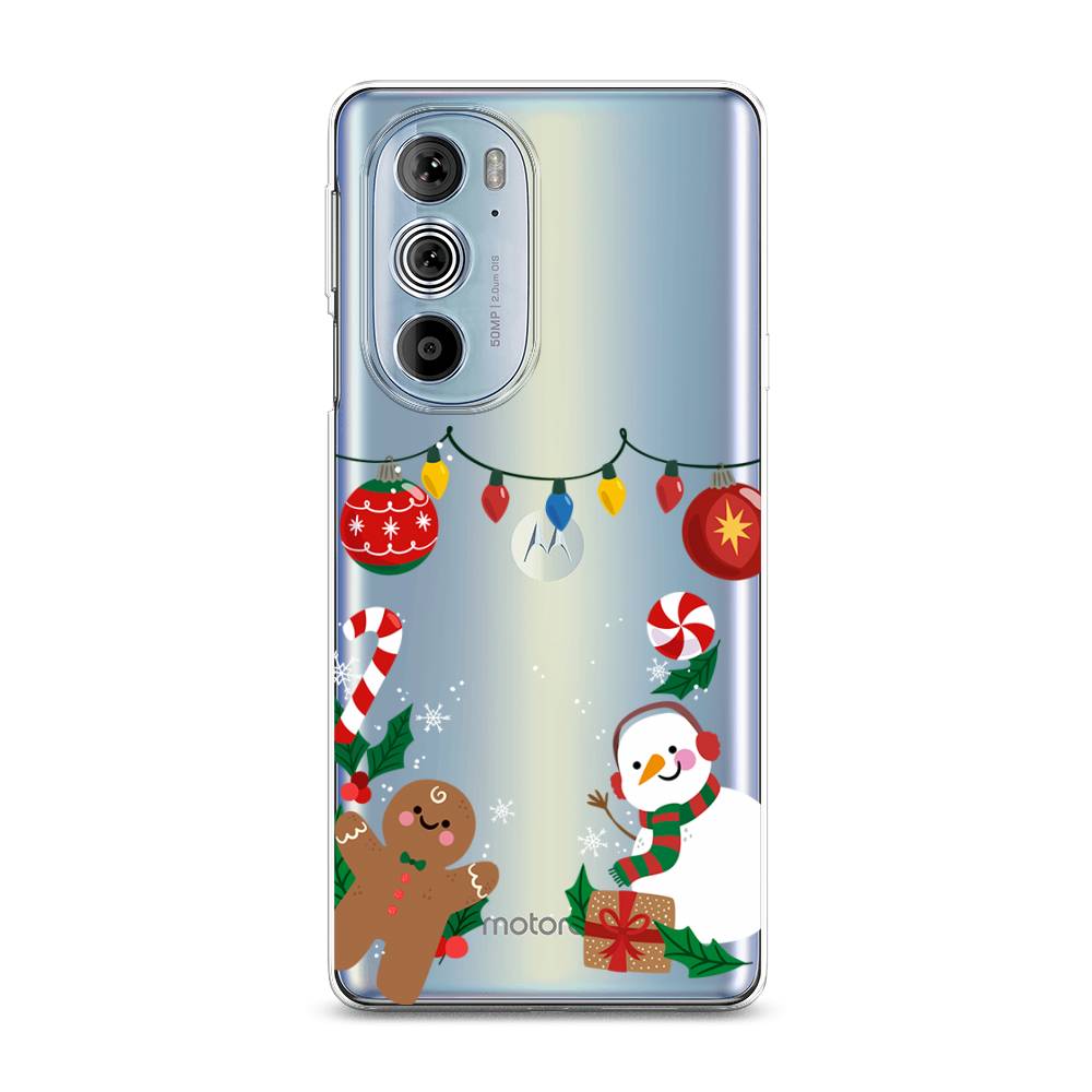 

Чехол на Motorola Edge 30 Pro "Новогоднее настроение", Коричневый;красный;зеленый, 243350-5