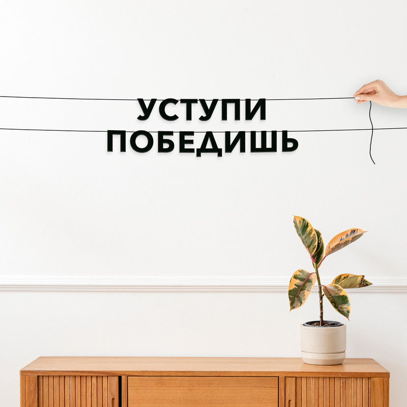 

Гирлянда-растяжка Уступи победишь VN837 черная, Черный, Уступи победишь