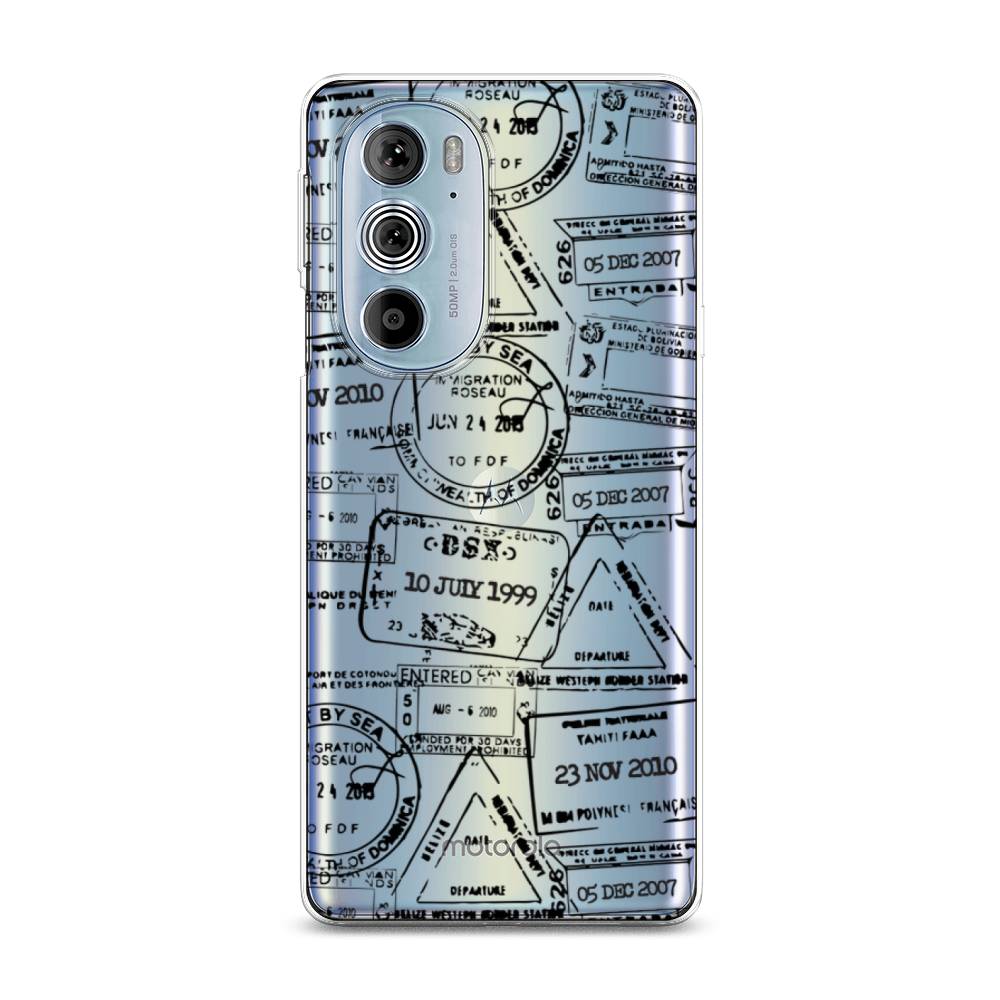 

Чехол на Motorola Edge 30 Pro "Visa stamps 2", Белый;черный;серый, 243350-2
