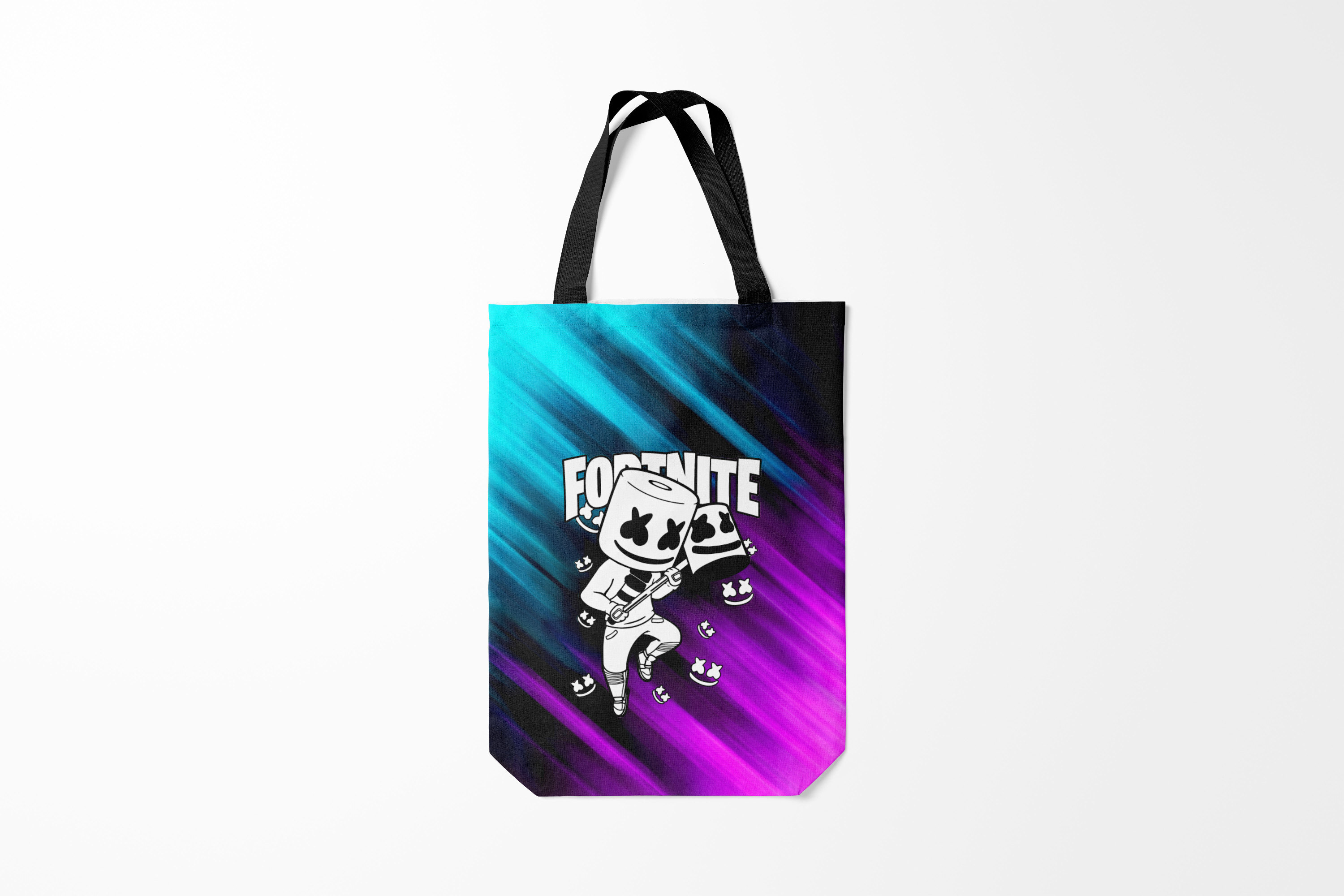 

Сумка шoппер унисекс Burnettie Fortnite x MARSHMELLO, белый; черный, Fortnite x MARSHMELLO
