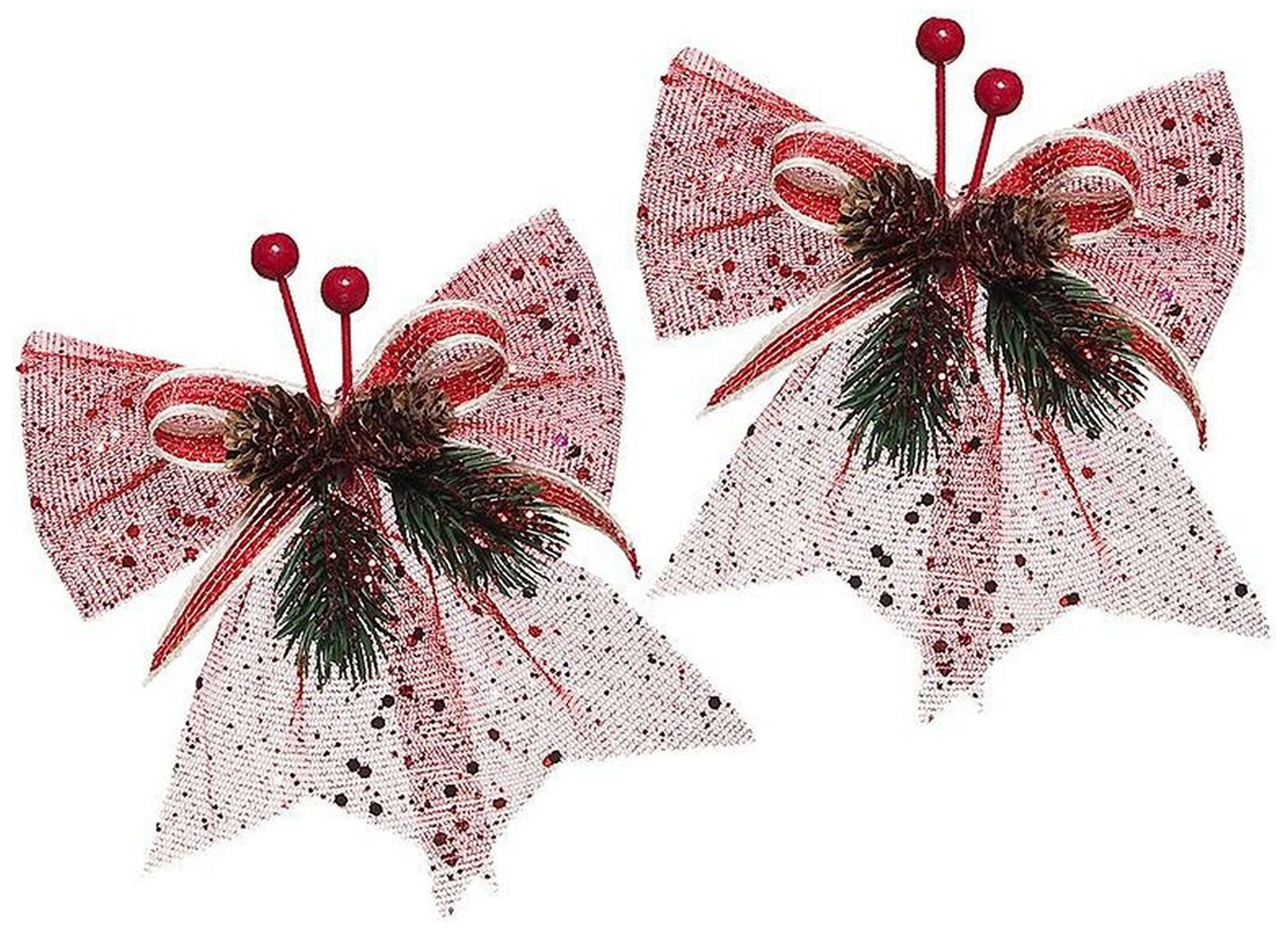 

Набор Бантов с шишками красный 12х13 см 2 шт, Разноцветный