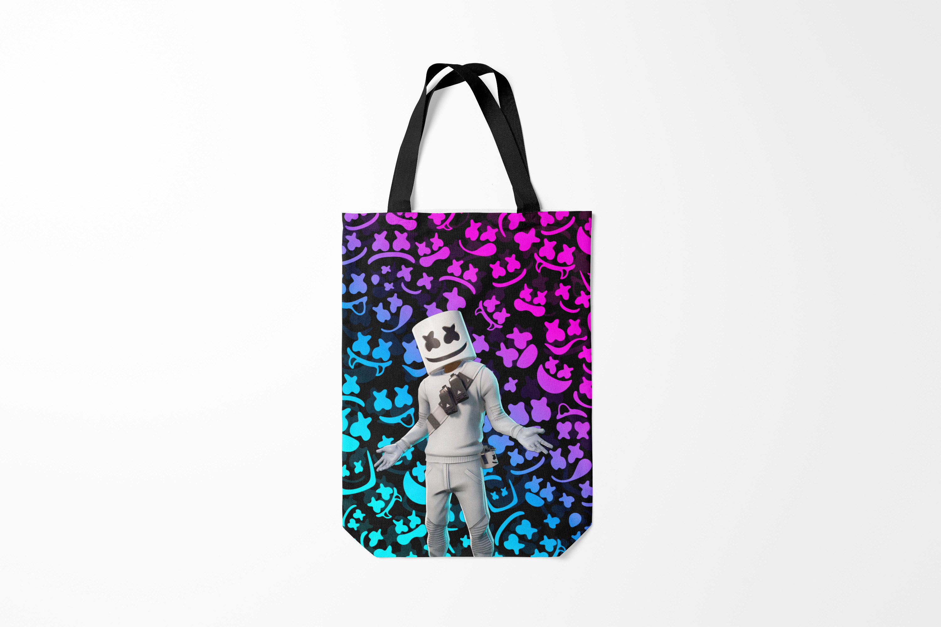 

Сумка шoппер унисекс Burnettie Fortnite x MARSHMELLO, белый; черный, Fortnite x MARSHMELLO