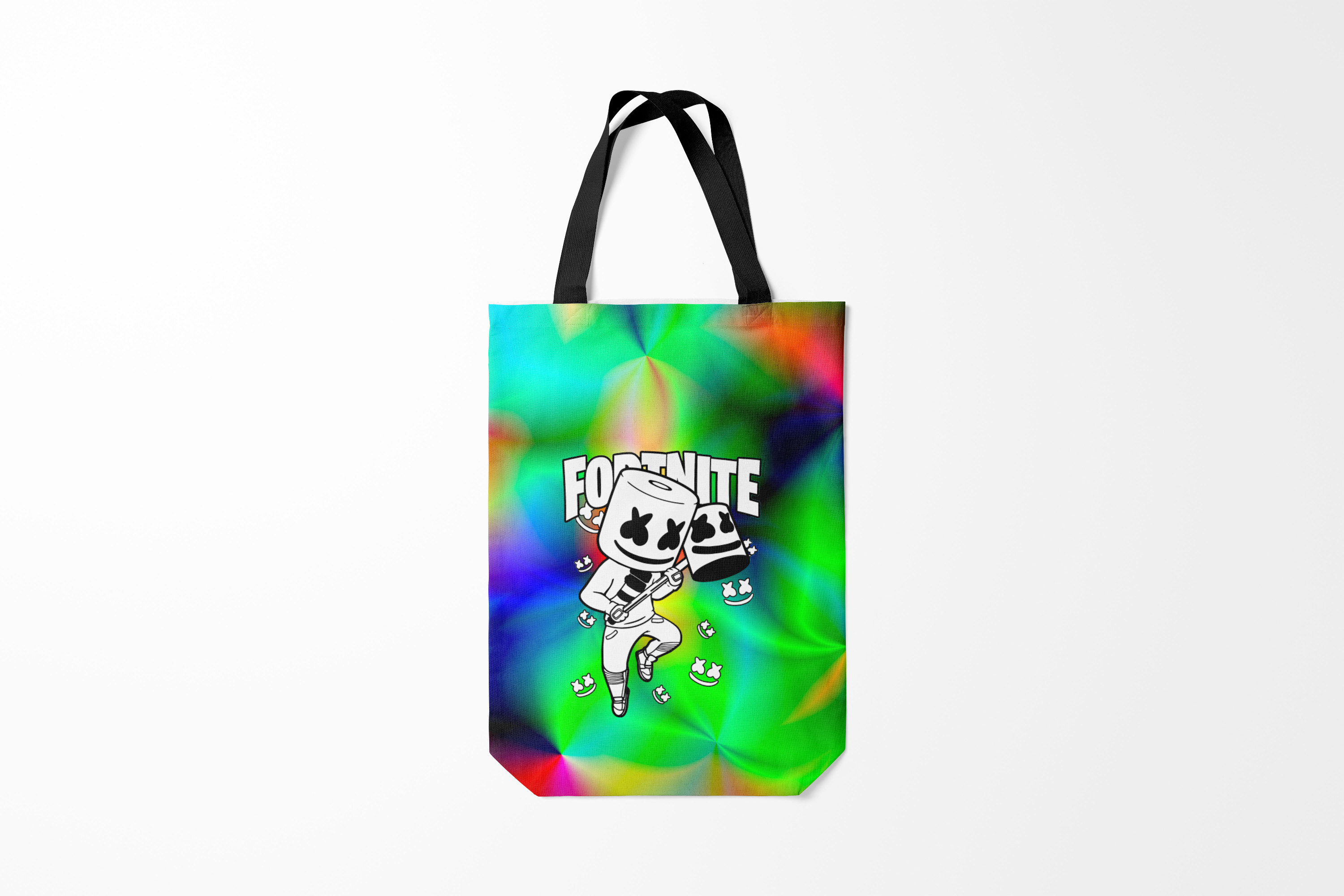 

Сумка шoппер унисекс Burnettie Fortnite x MARSHMELLO, белый; черный, Fortnite x MARSHMELLO