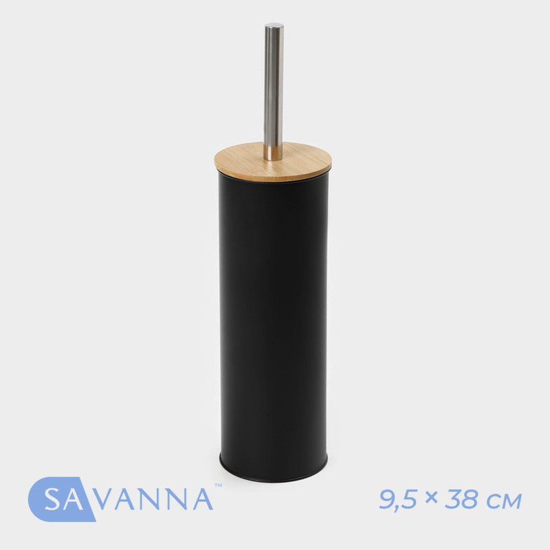 

Ёршик для унитаза BAMBOO, 9,5x38 см, цвет чёрный, Аксессуары для ванной комнаты BAMBOO