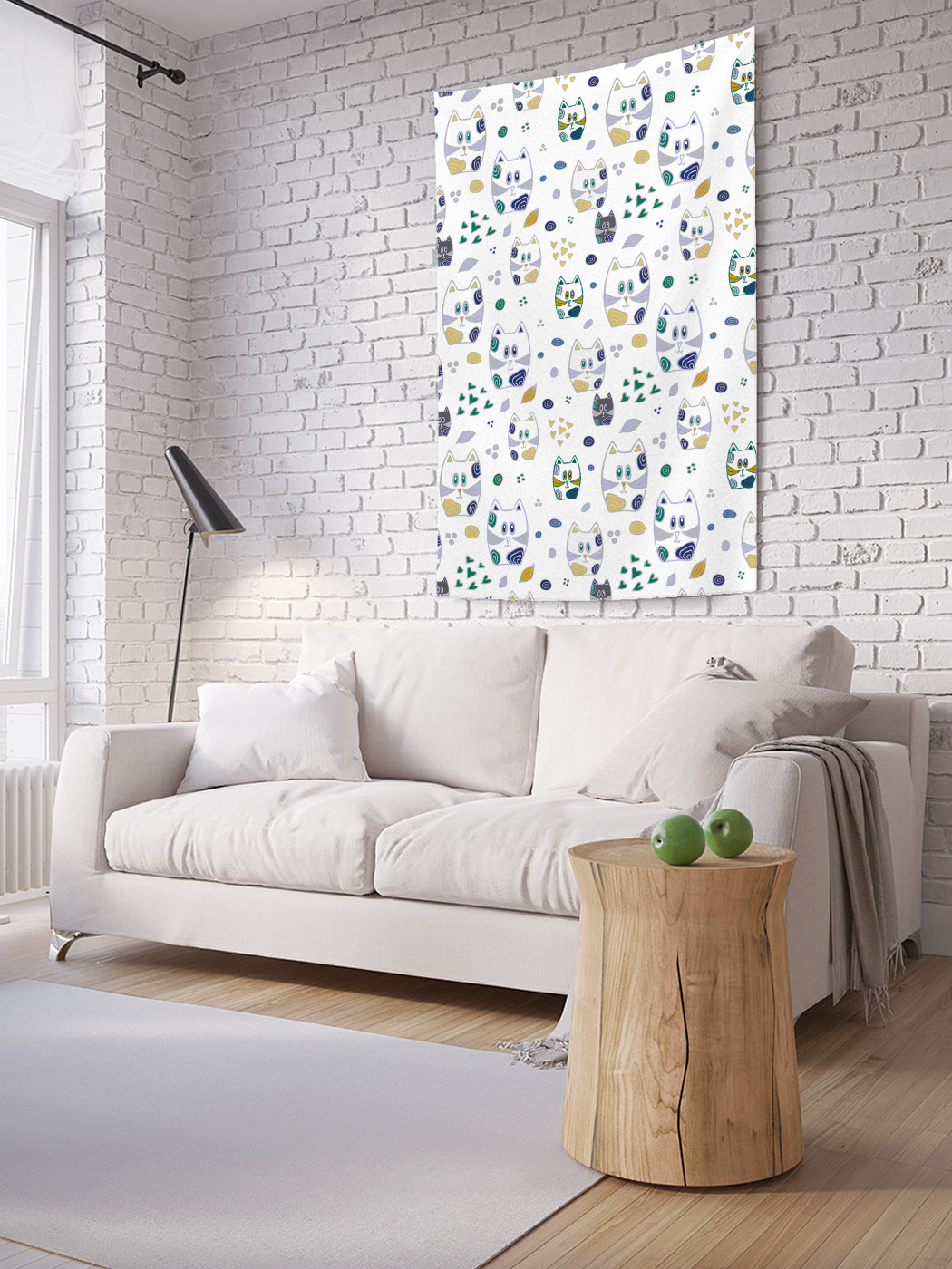 

Вертикальное фотопанно на стену JoyArty Котики наив 100x150 см, Котики наив