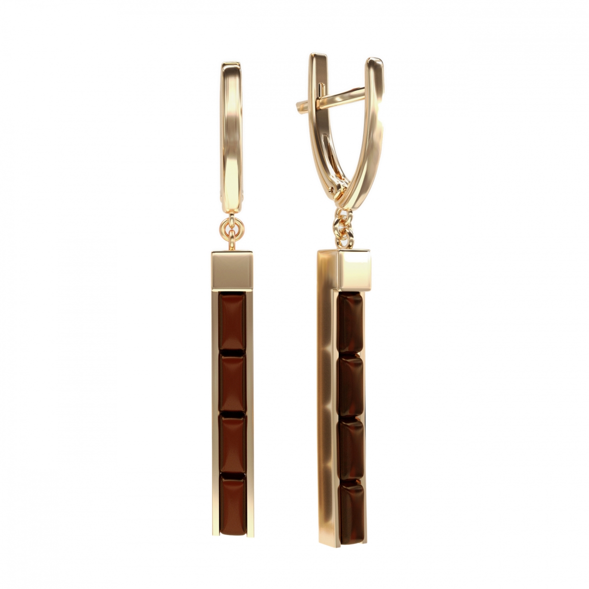 

Серьги подвески из серебра Zlatera 00082, янтарь, 00082