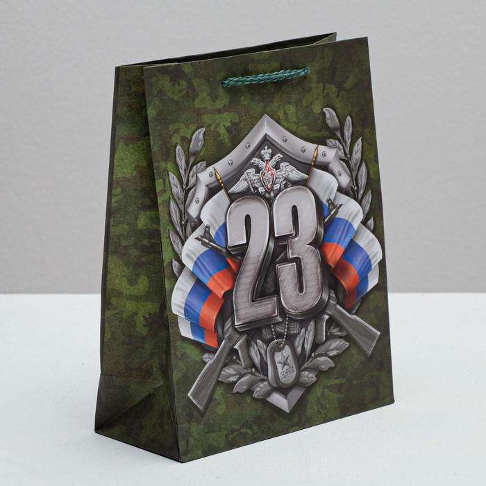 

Пакет подарочный Дарите Счастье Настоящий Защитник! 18 х 23 х 10 см, Зеленый
