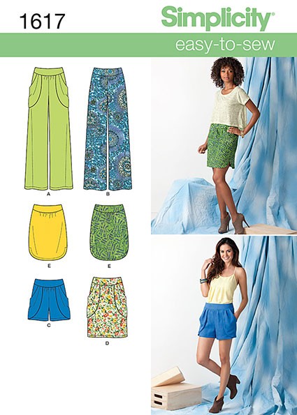 

Выкройка Simplicity №1617 — Юбка, Шорты, Брюки