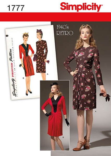 

Выкройка Simplicity №1777 — Ретро 1943: Платье